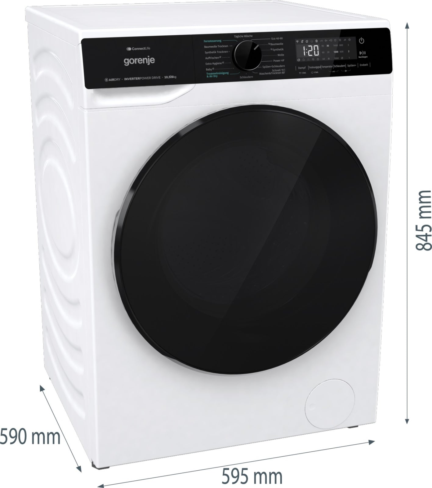 Gorenje WD 2 PA 1 X 64 ADW/DE 10,5 kg Waschen 6 kg Trocknen 1400 Touren ConnectLife, AquaStop, AllergySteam