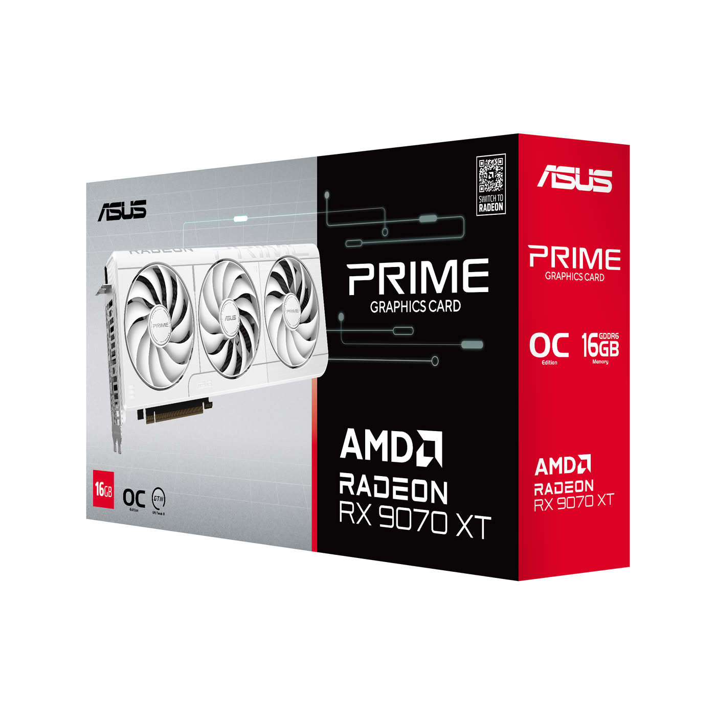ASUS PRIME-RX9070XT-O16G-WHITE 16GB GDDR6 HDMI DP