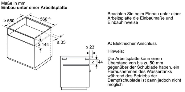 Bosch AccentLine BDC9111B0 - Serie 8 Dampfschublade mit 5 Jahre Garantie, Schwarz, 60 x 14 cm