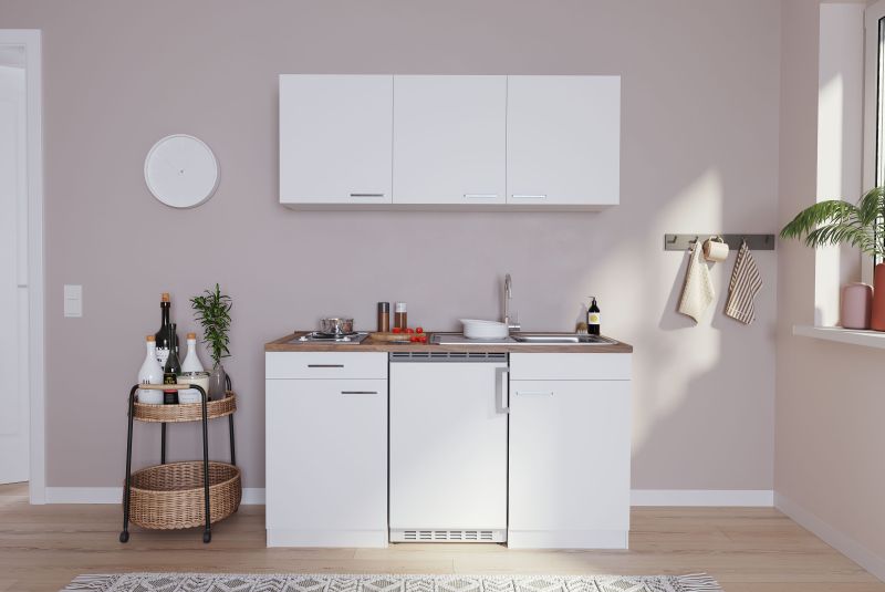 Küche Miniküche Singleküche Küchenzeile Pantry Weiß Luis 150 cm Respekta