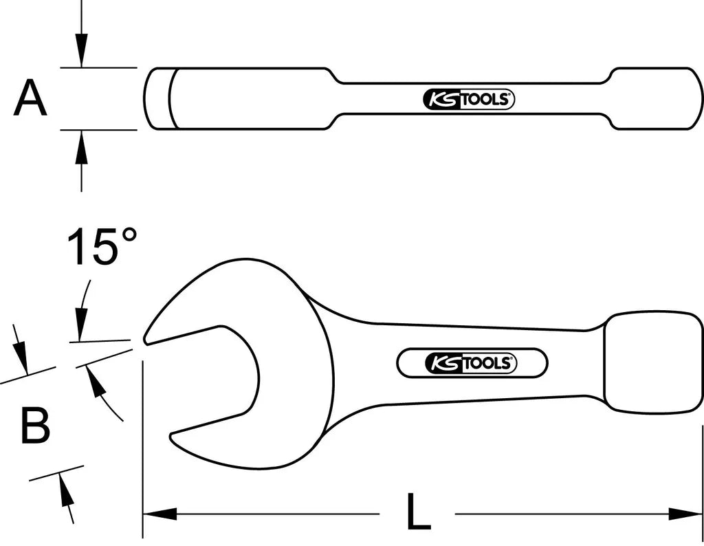 KS TOOLS Schlaggabelschlüssel 963.7668 320mm Aluminium-Bronze (Nicht-Eisen-Legierung) 12300g