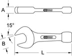 KS TOOLS Schlaggabelschlüssel 963.7668 320mm Aluminium-Bronze (Nicht-Eisen-Legierung) 12300g