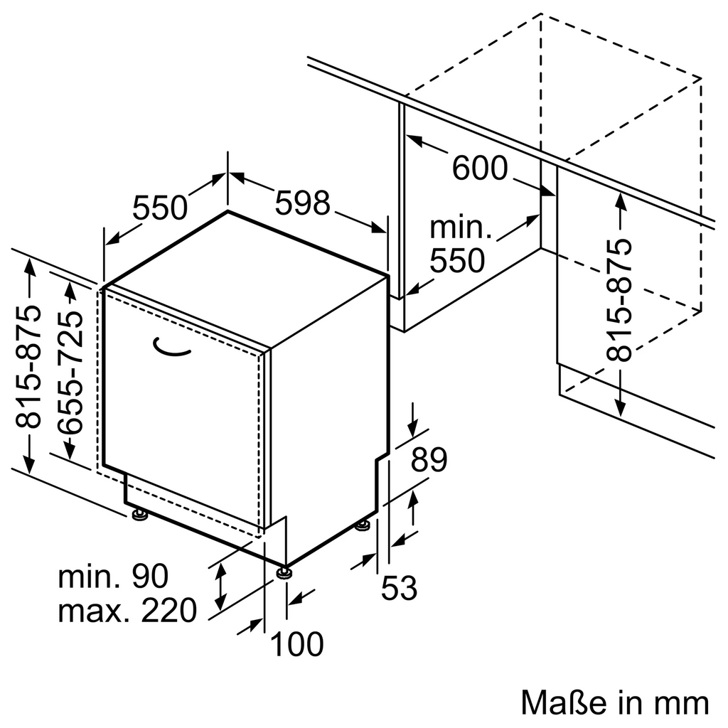 SIEMENS SN63EX04TE iQ300 Geschirrspüler (vollintegrierbar, 598 mm breit, 44 dB (A), B)