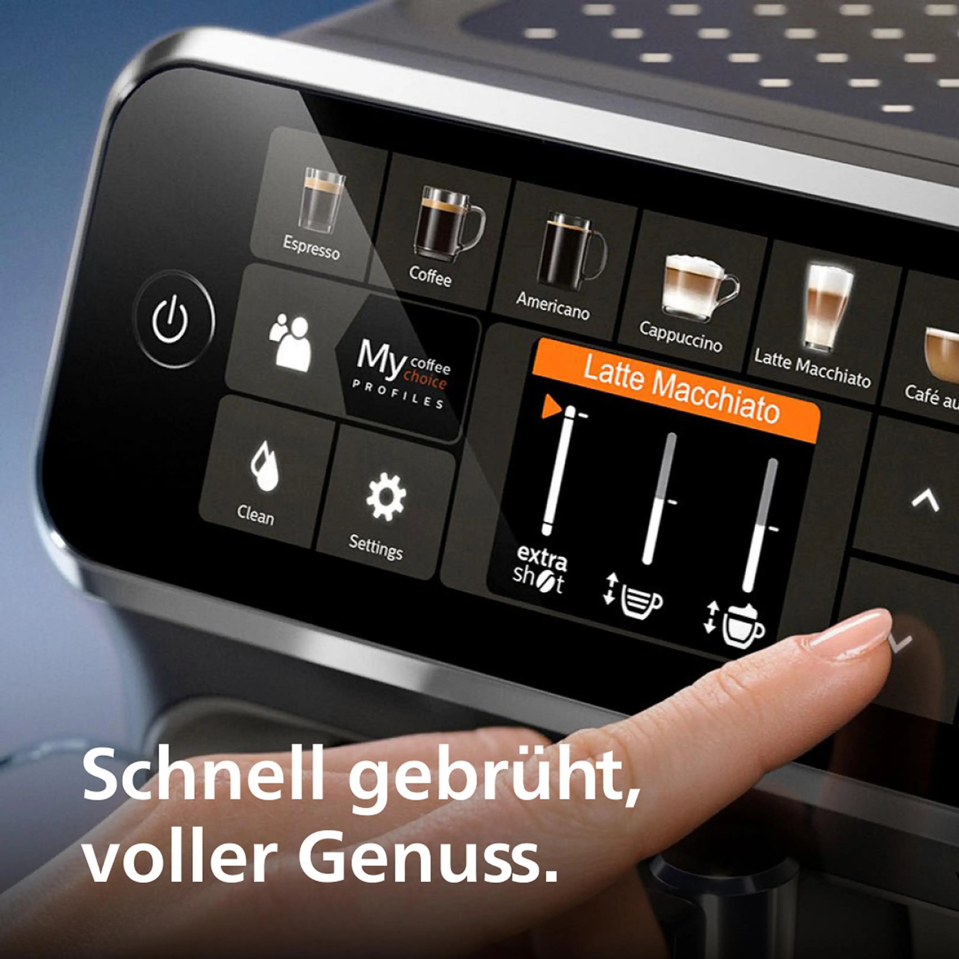 PHILIPS EP5447/90 Serie 5400 LatteGo 11 Kaffeespezialitäten Kaffeevollautomat Schwarz/Chrom