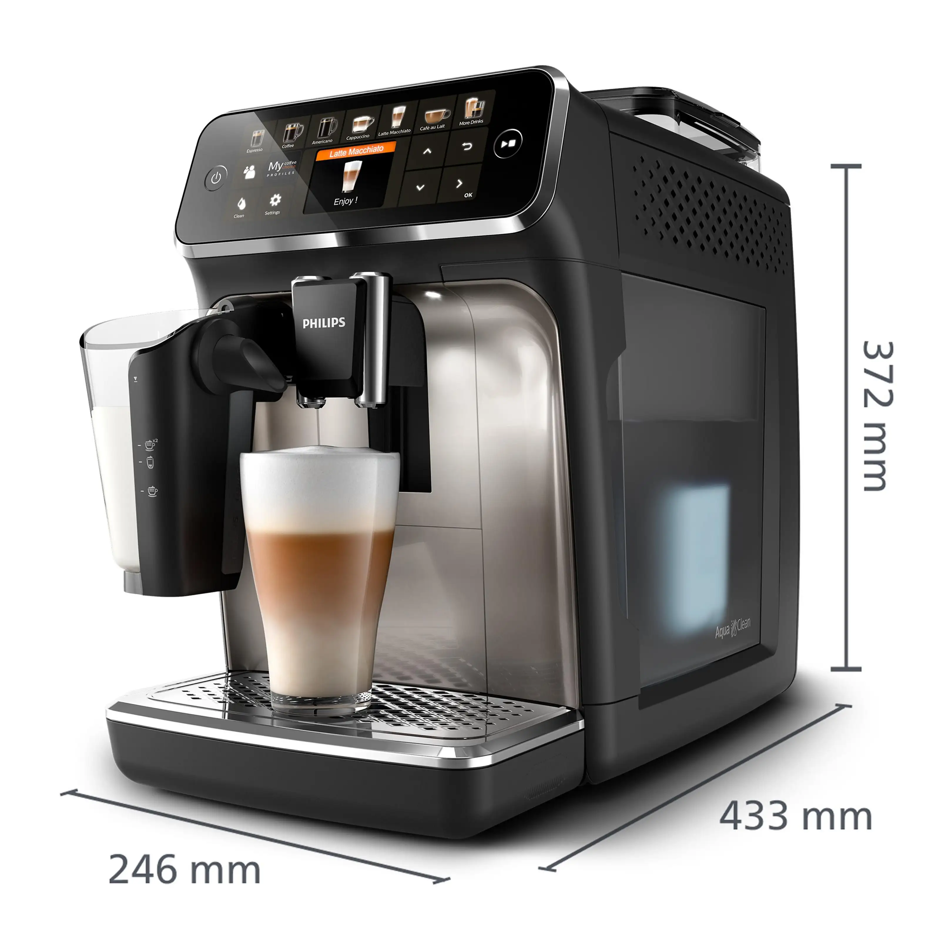 PHILIPS EP5447/90 Serie 5400 LatteGo 11 Kaffeespezialitäten Kaffeevollautomat Schwarz/Chrom
