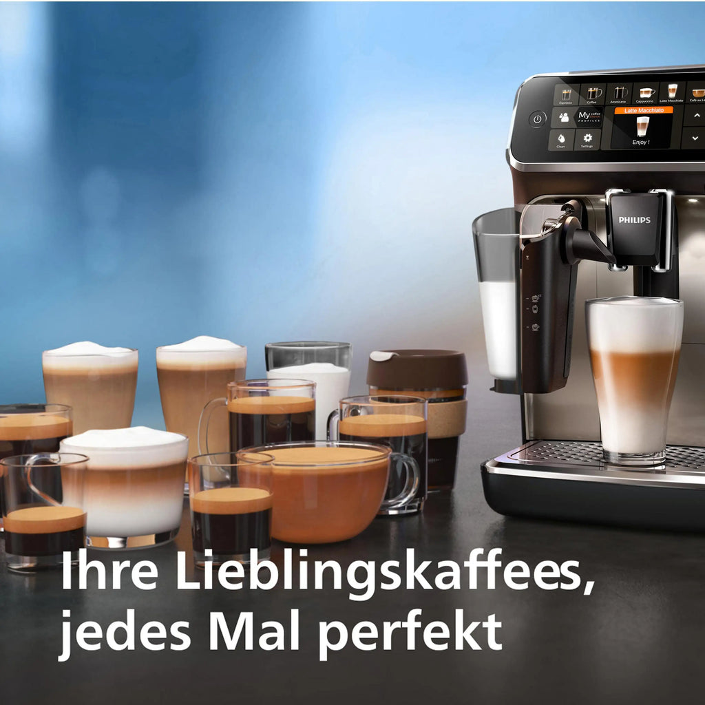 PHILIPS EP5447/90 Serie 5400 LatteGo 11 Kaffeespezialitäten Kaffeevollautomat Schwarz/Chrom