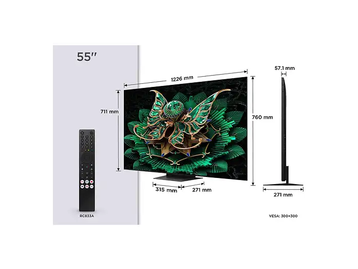 TCL 55C7K QD-Mini-LED Google TV (Flat, 55 Zoll / 138,8 cm, HDR 4K, SMART TV)