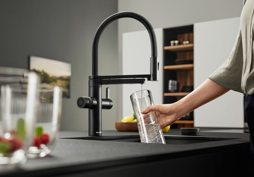Blanco Evol-S Pro Soda System Hochdruck Küchenarmatur Sonderfarbe Schwarz matt 526629