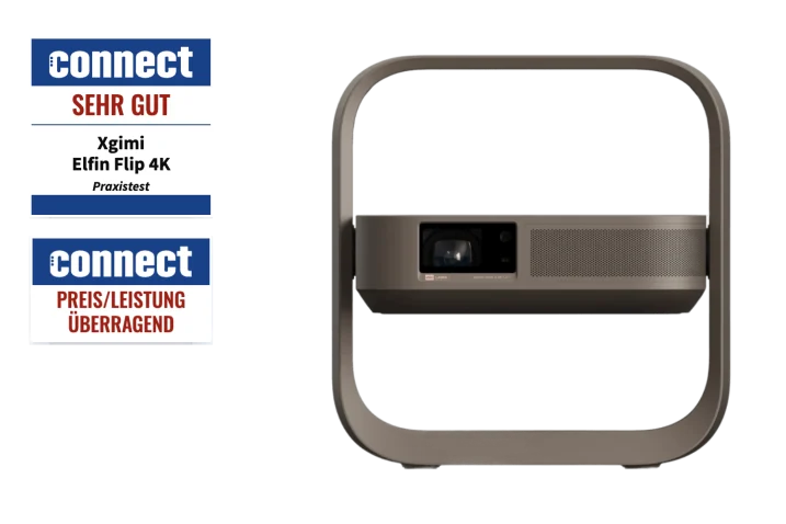 XGIMI Elfin Flip 4K | Tragbarer 4K RGB Triple-Laser Beamer mit Google TV