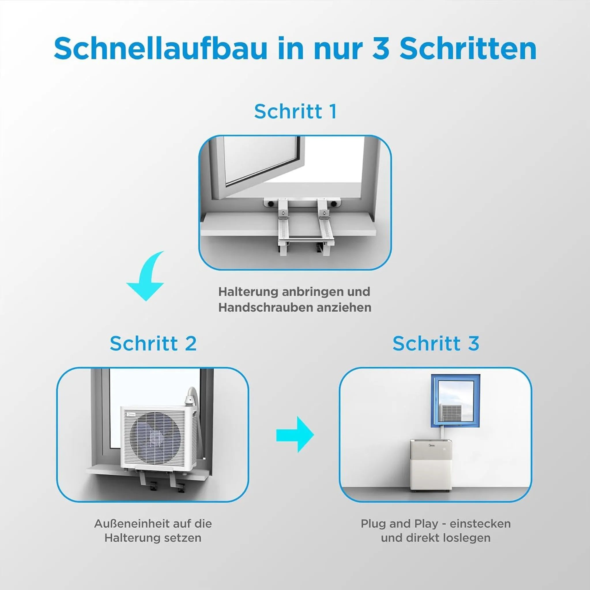 Midea PortaSplit Klimaanlage | 12.000 BTU | 3,5 kW | Kühlen & Heizen ️