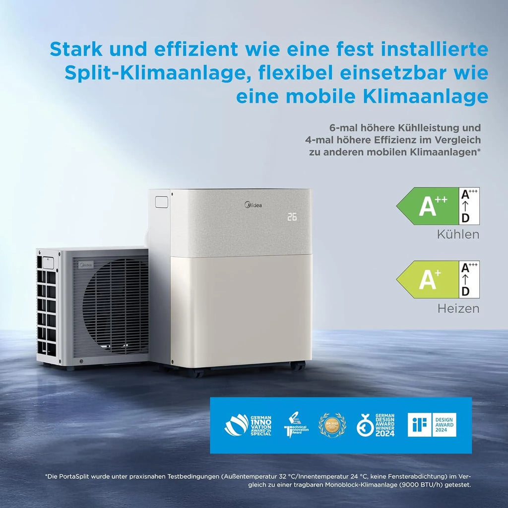 Midea PortaSplit Klimaanlage | 12.000 BTU | 3,5 kW | Kühlen & Heizen ️