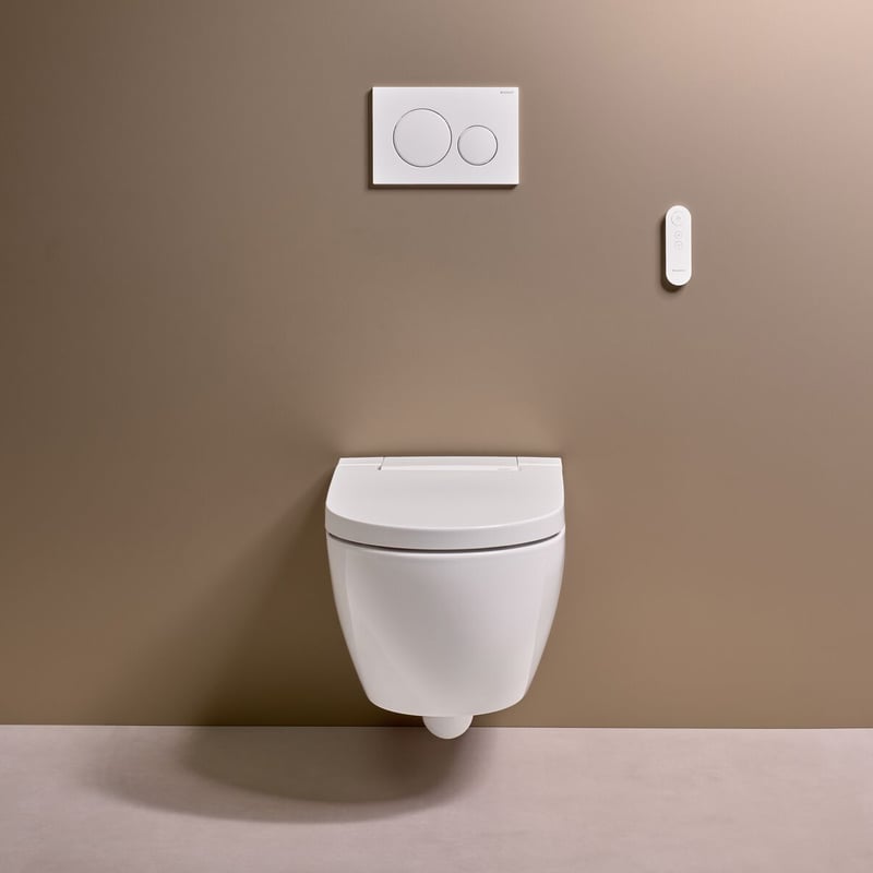 Geberit AquaClean Alba Wand-Dusch-WC mit TurboFlush, mit WC-Sitz mit KeraTect, weiß