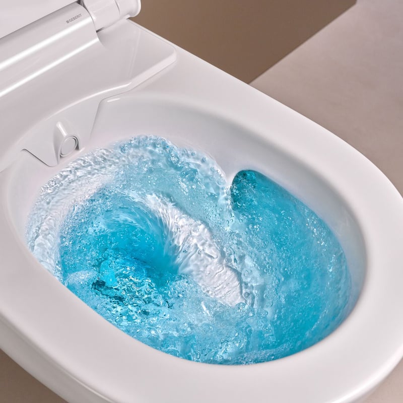Geberit AquaClean Alba Wand-Dusch-WC mit TurboFlush, mit WC-Sitz mit KeraTect, weiß