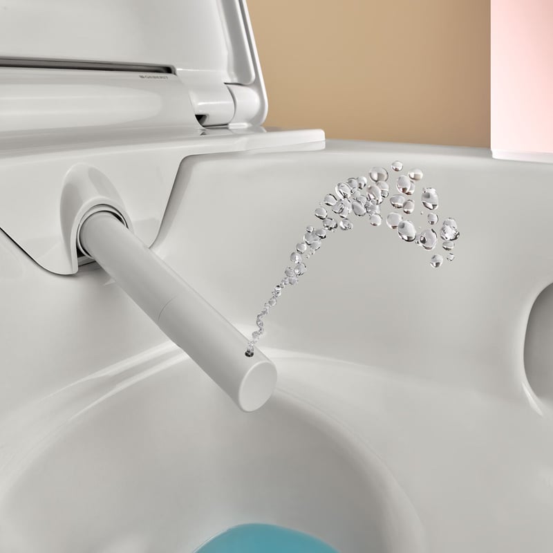 Geberit AquaClean Alba Wand-Dusch-WC mit TurboFlush, mit WC-Sitz mit KeraTect, weiß