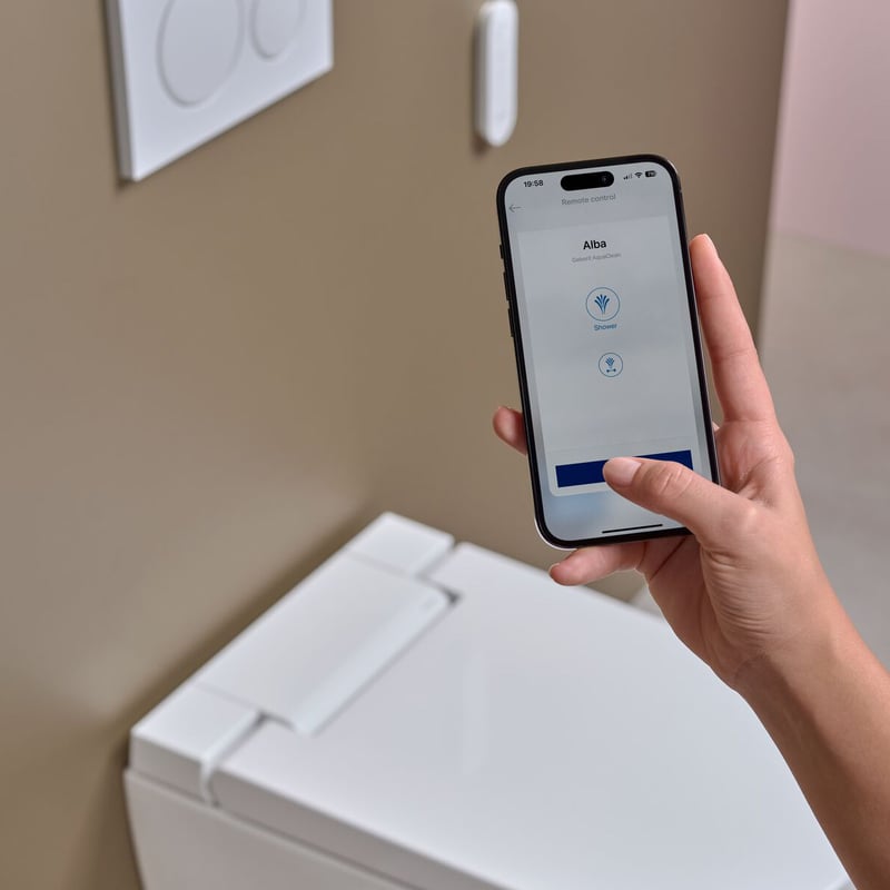 Geberit AquaClean Alba Wand-Dusch-WC mit TurboFlush, mit WC-Sitz mit KeraTect, weiß